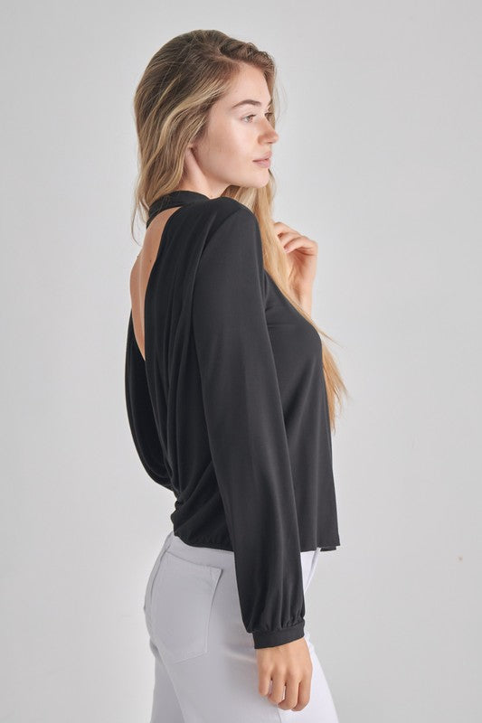 Taya Backless Long Sleeve Top
