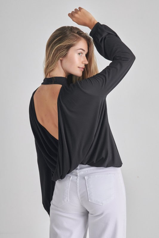 Taya Backless Long Sleeve Top