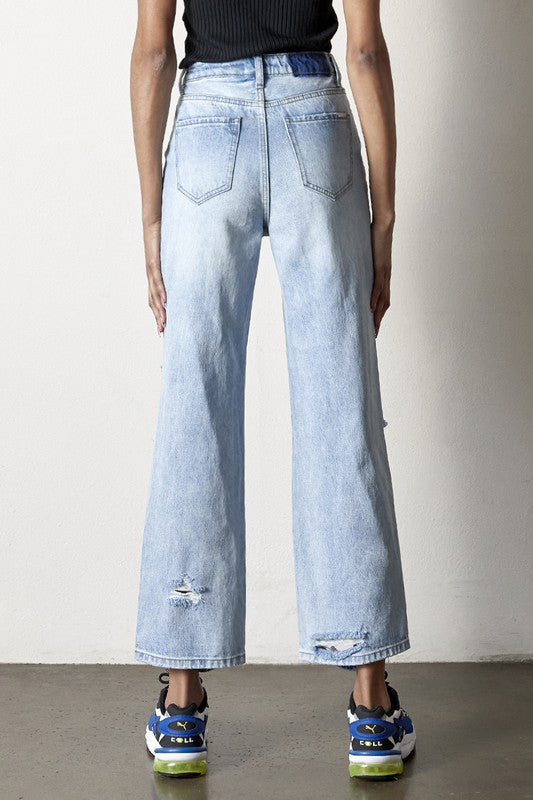 Eva Distressed Straight Leg Jeans