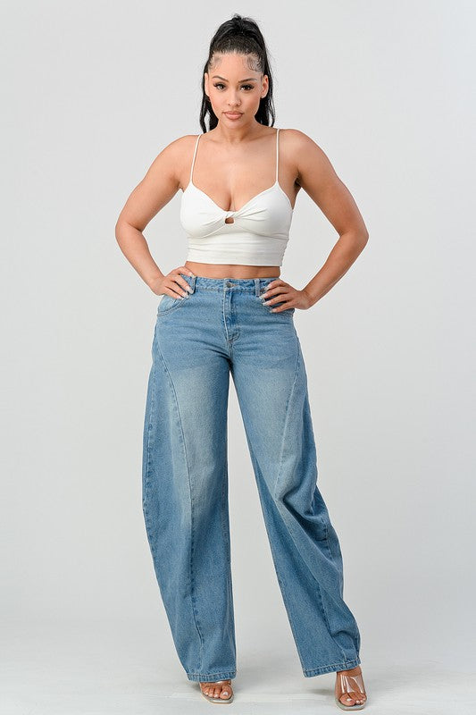 Athena Wide Leg Barrel Jeans