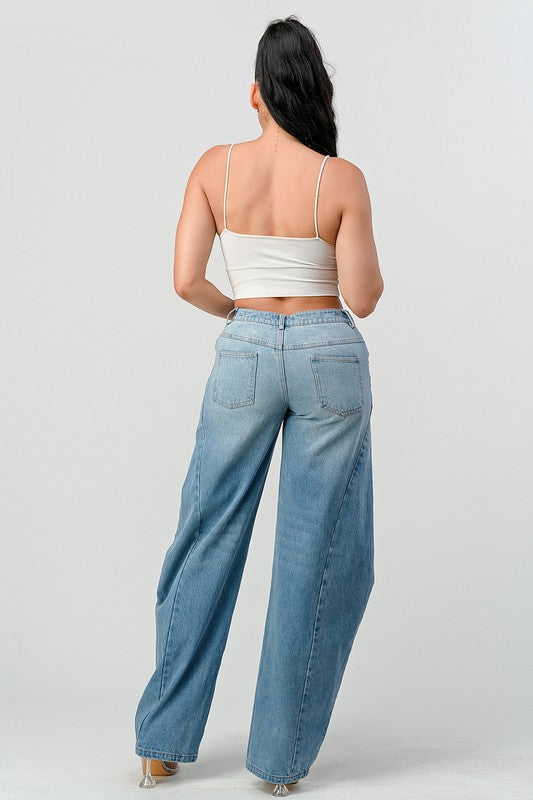 Athena Wide Leg Barrel Jeans