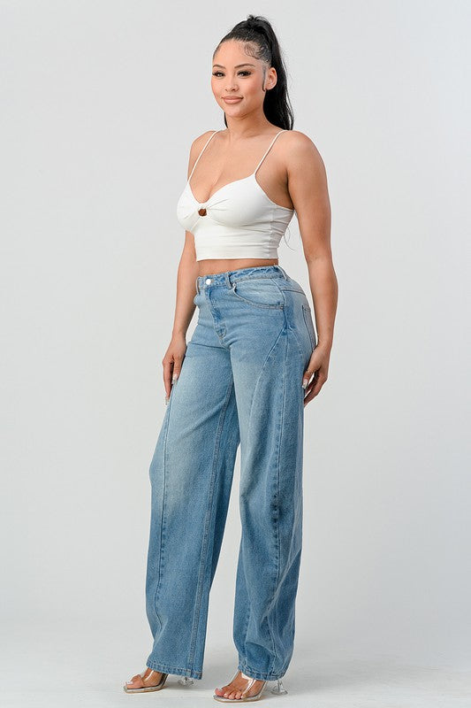 Athena Wide Leg Barrel Jeans