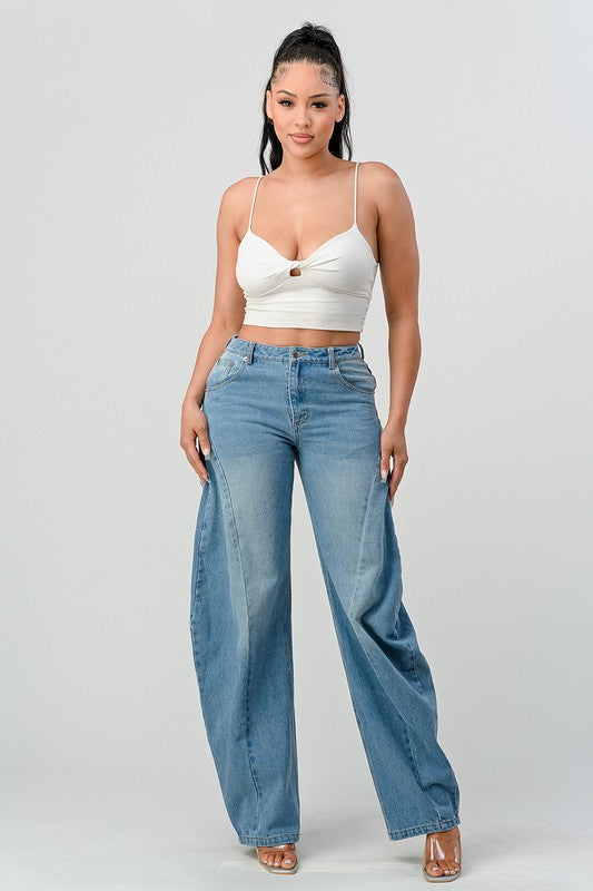 Athena Wide Leg Barrel Jeans