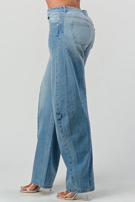 Athena Wide Leg Barrel Jeans