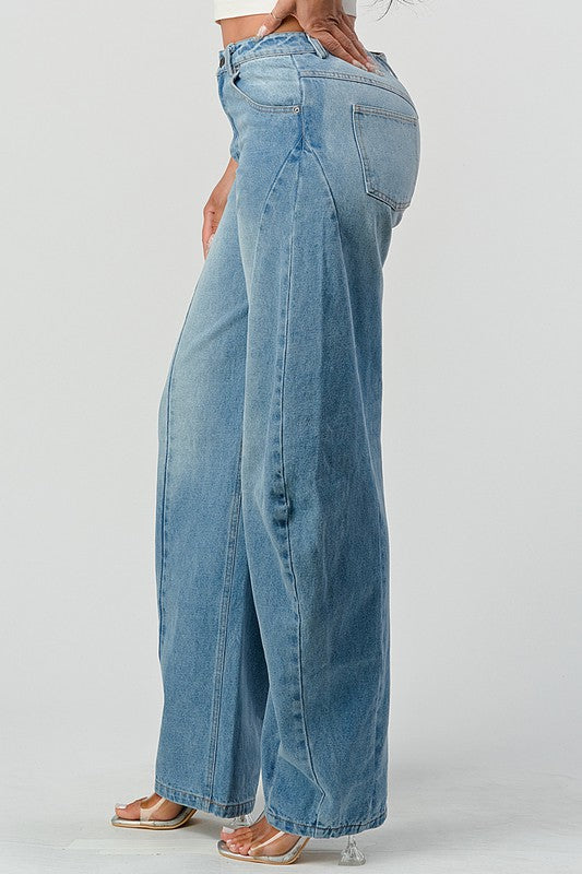 Athena Wide Leg Barrel Jeans