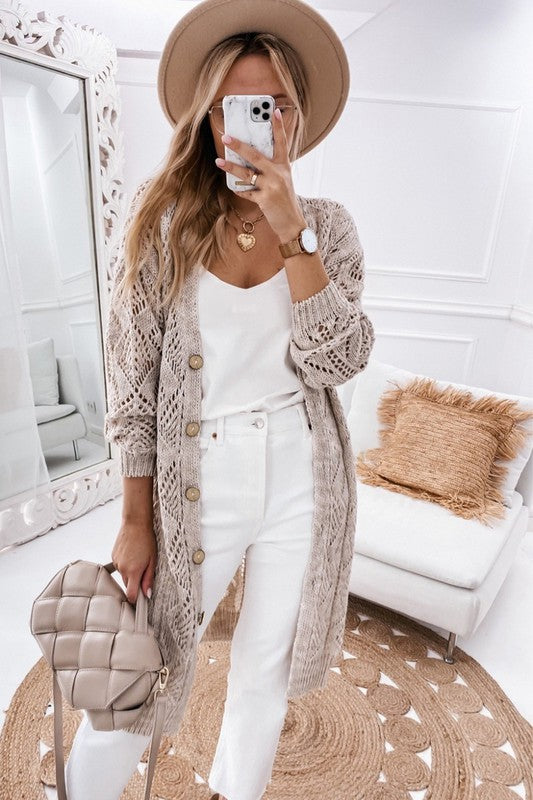 Sadie Eyelet Sweater Cardigan