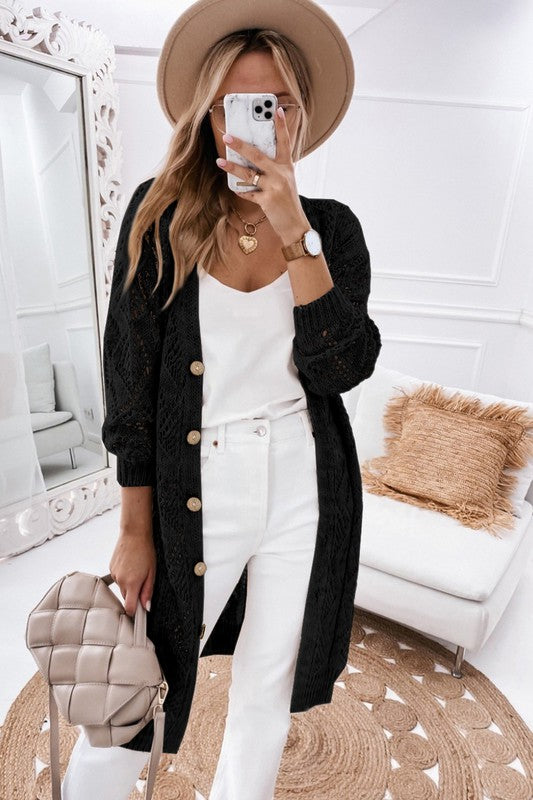 Sadie Eyelet Sweater Cardigan