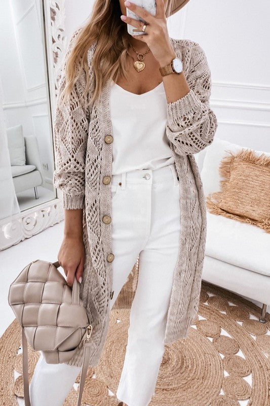 Sadie Eyelet Sweater Cardigan