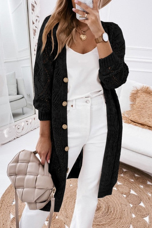 Sadie Eyelet Sweater Cardigan