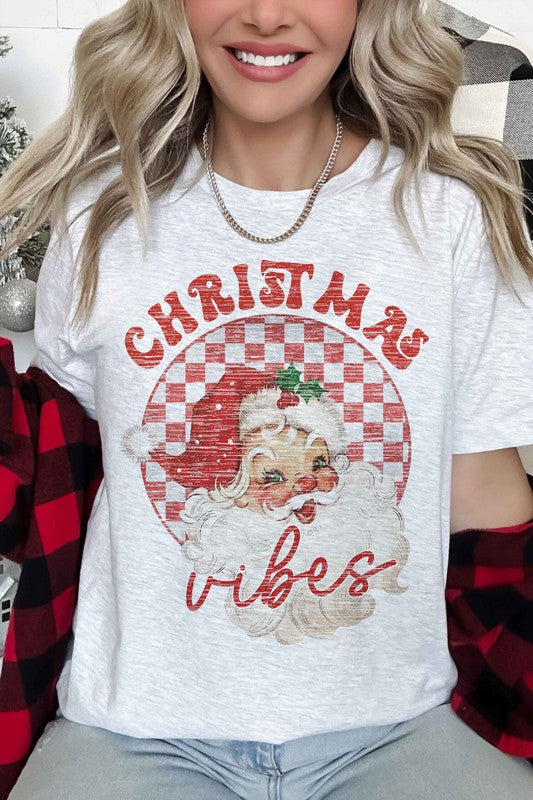 CHRISTMAS SANTA VIBES GRAPHIC TEE