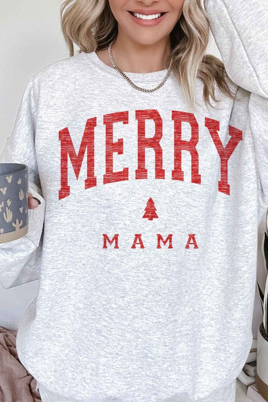 Merry Mama Christmas Oversized Sweatshirt