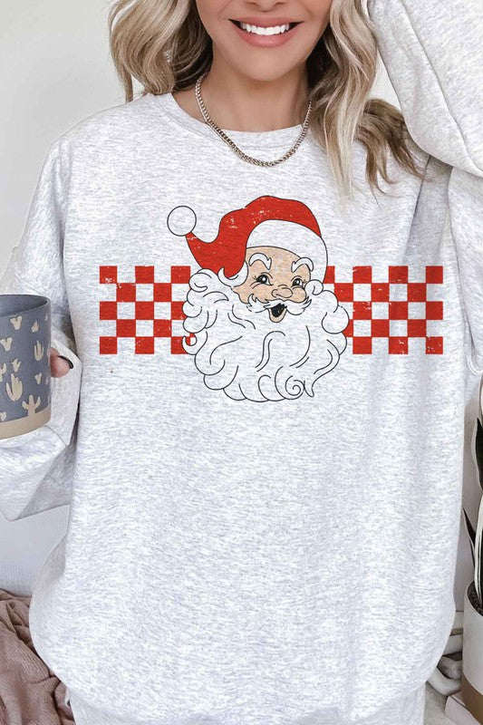 Checker Santa Oversized Sweatshirt