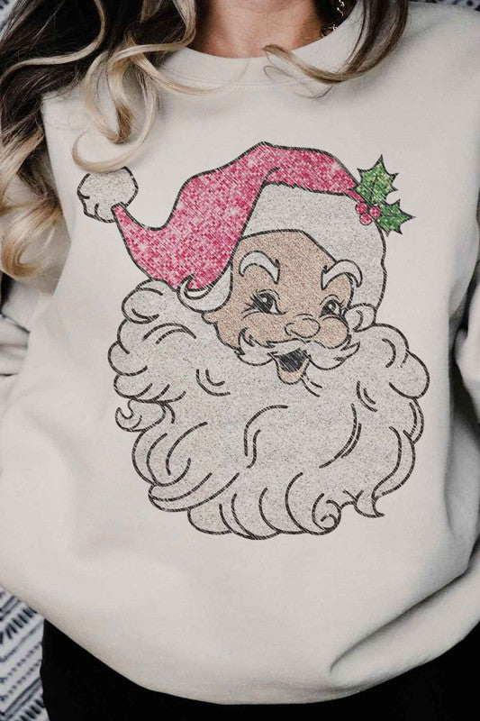 Santa Sequins Christmas Oversized Sweatshirt