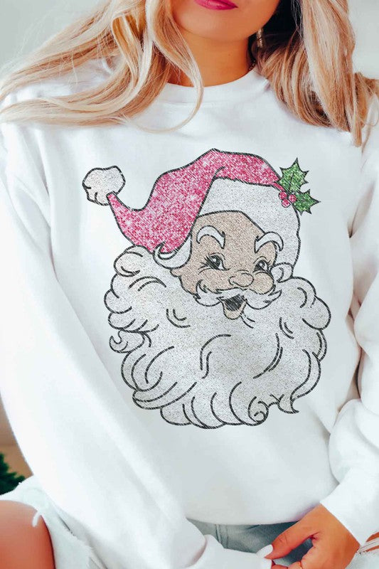 Santa Sequins Christmas Oversized Sweatshirt