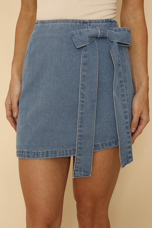 Alba Denim Bow Skirt