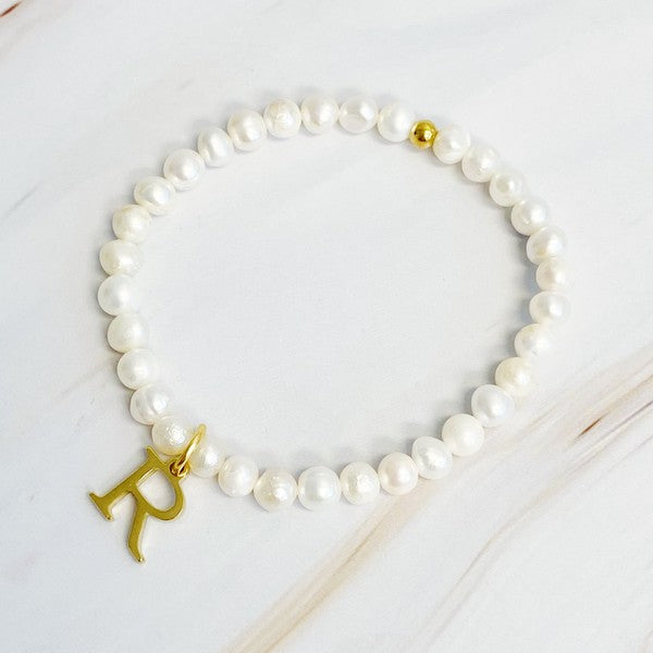 Pearl Initial Charm Bracelet