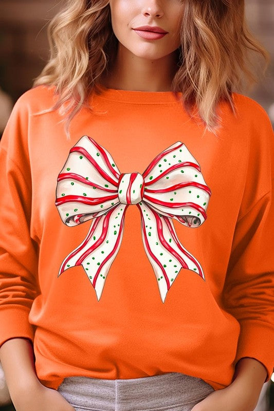 Christmas Tree Cake Bow Sweatshirt