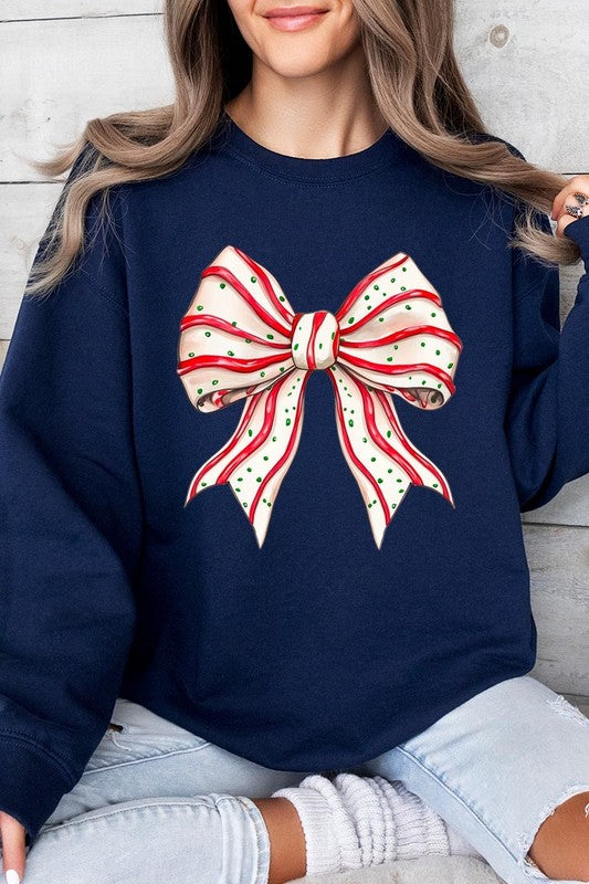 Christmas Tree Cake Bow Sweatshirt