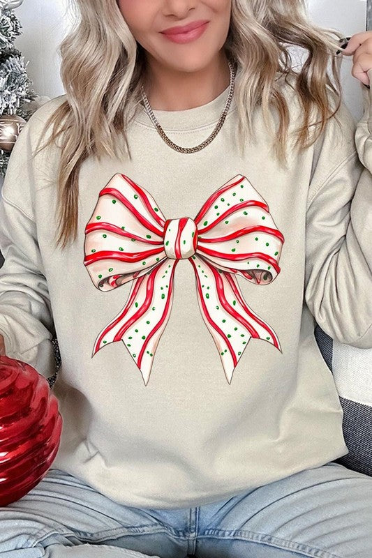 Christmas Tree Cake Bow Sweatshirt