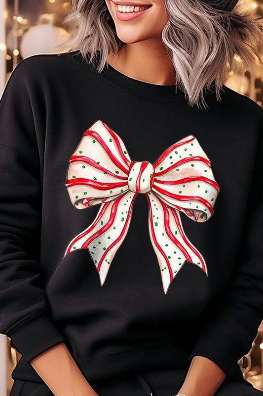 Christmas Tree Cake Bow Sweatshirt