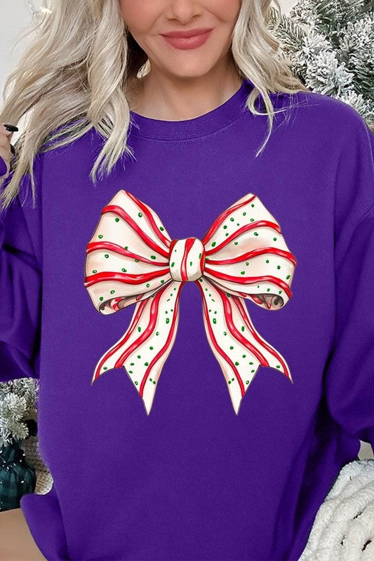 Christmas Tree Cake Bow Sweatshirt