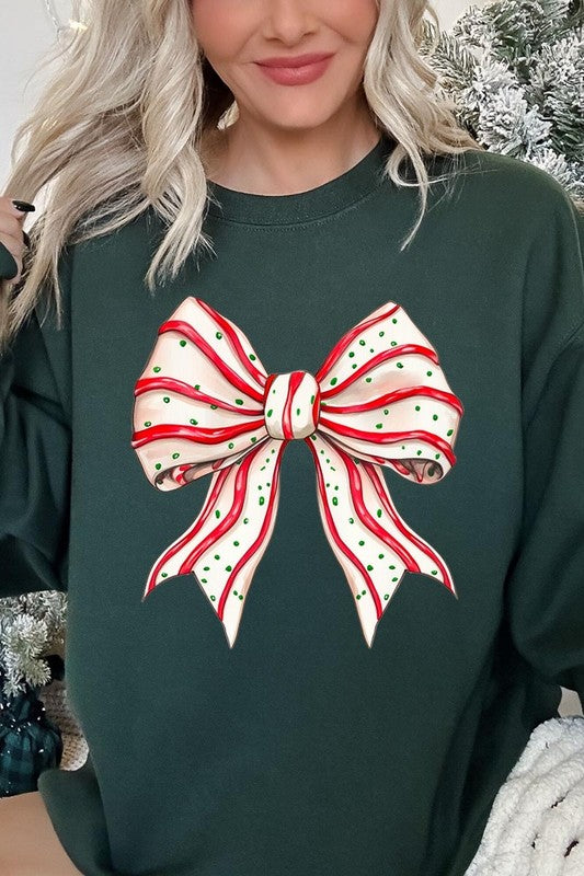 Christmas Tree Cake Bow Sweatshirt