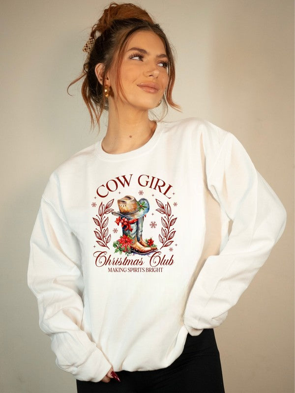 Cowgirl Christmas Club Crewneck Sweatshirt