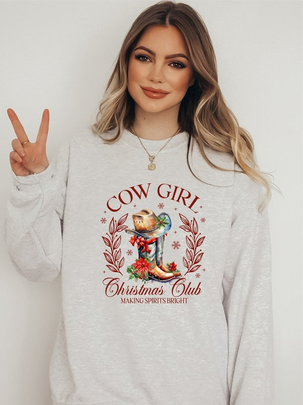 Cowgirl Christmas Club Crewneck Sweatshirt