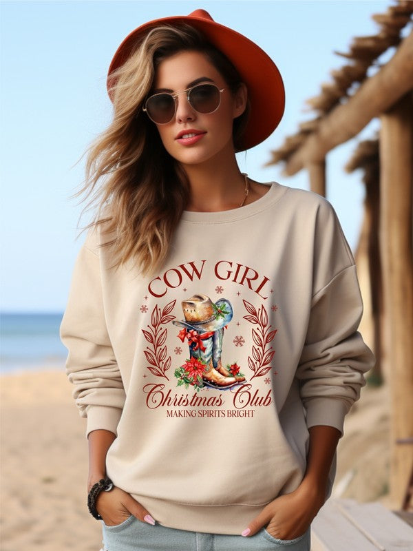 Cowgirl Christmas Club Crewneck Sweatshirt