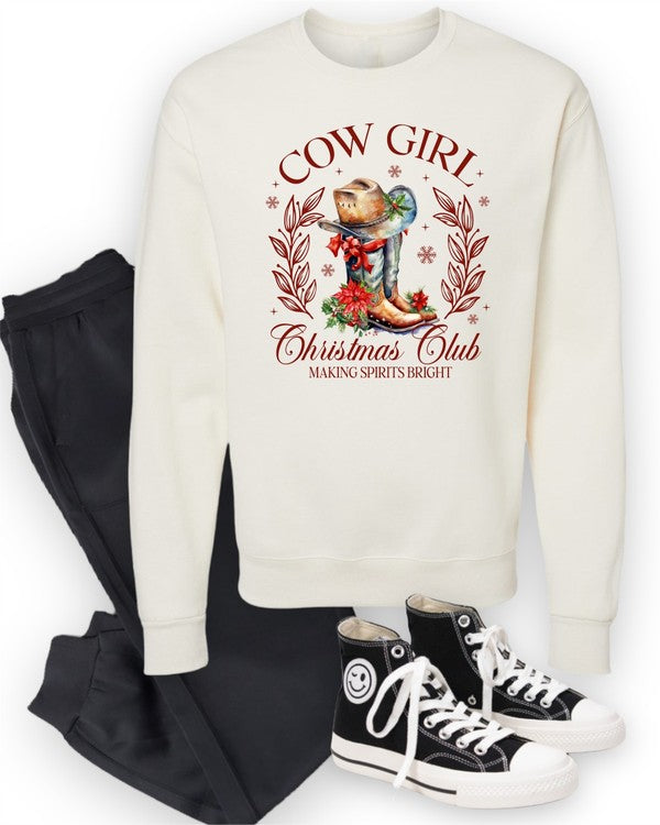 Cowgirl Christmas Club Crewneck Sweatshirt