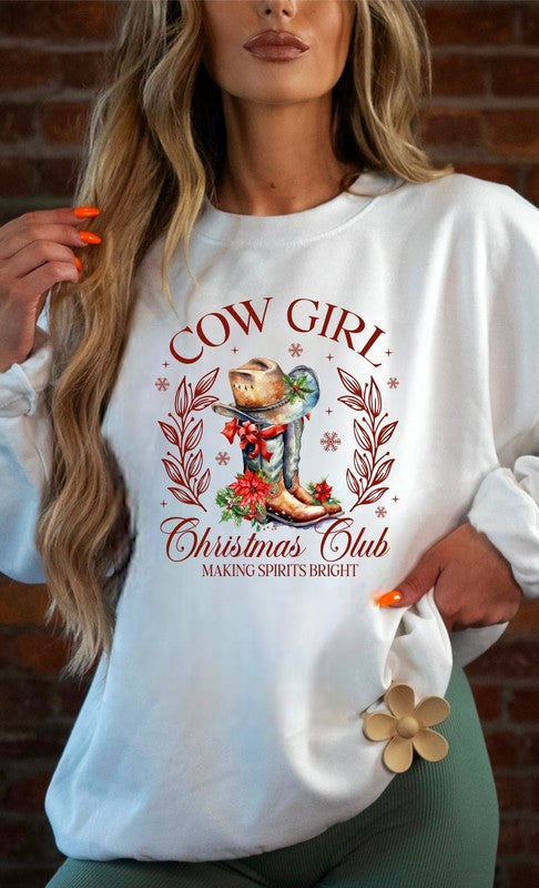 Cowgirl Christmas Club Crewneck Sweatshirt