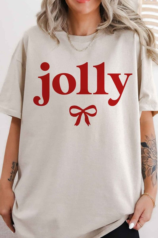 Jolly Christmas Bow Graphic Tee