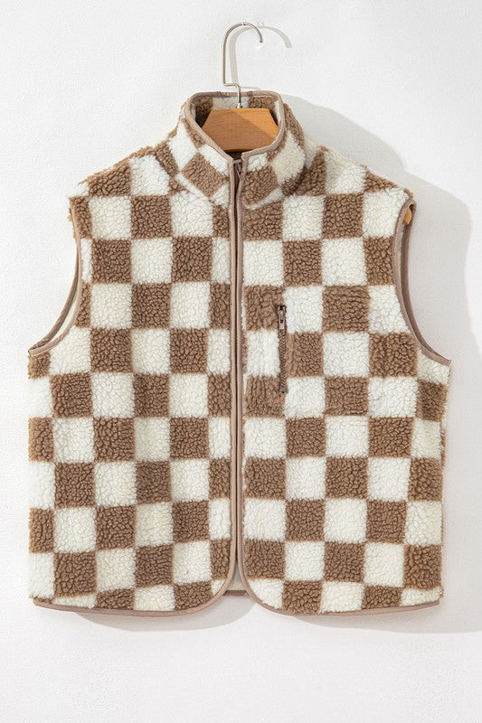 Darby Checkered Sherpa Vest