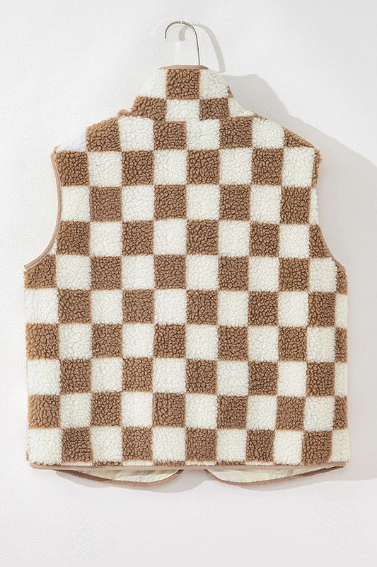 Darby Checkered Sherpa Vest