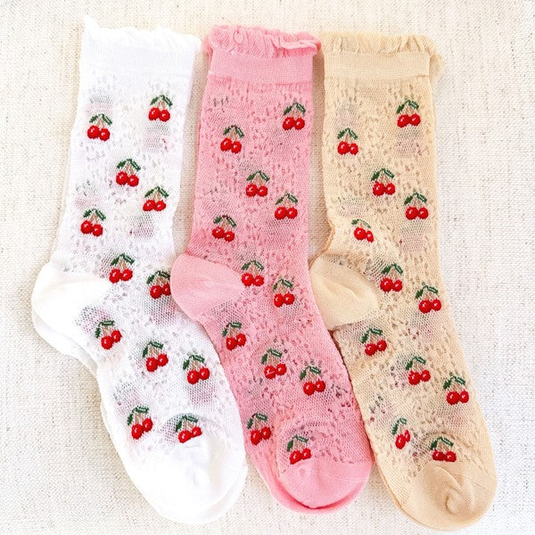 Cherry Vibe Love Socks Set Of 3