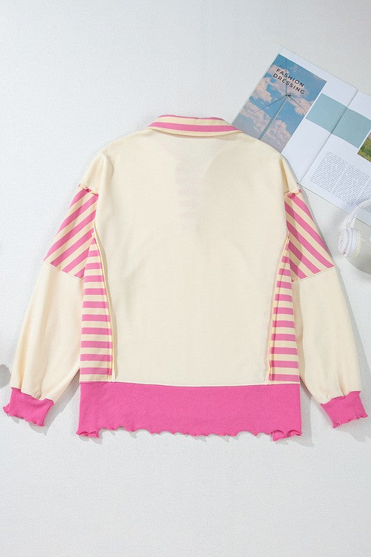 Willow Colorblock Patchwork Collared Sweatshirt