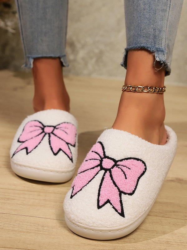 Pink Bow Slippers