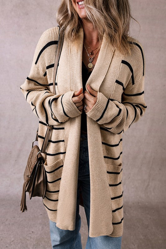 James Stripe Cardigan with Pockets