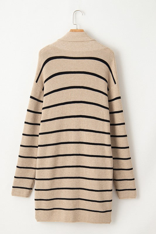 James Stripe Cardigan with Pockets