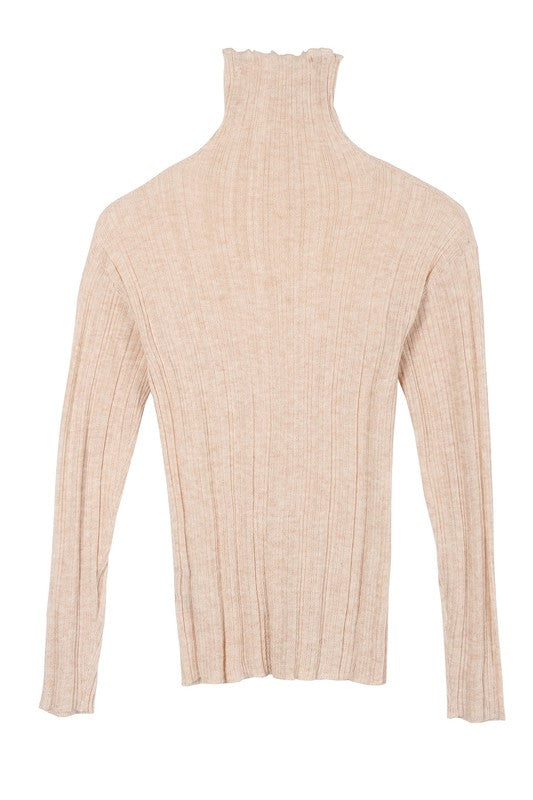 Mabel Mock Neck Sheer Sweater