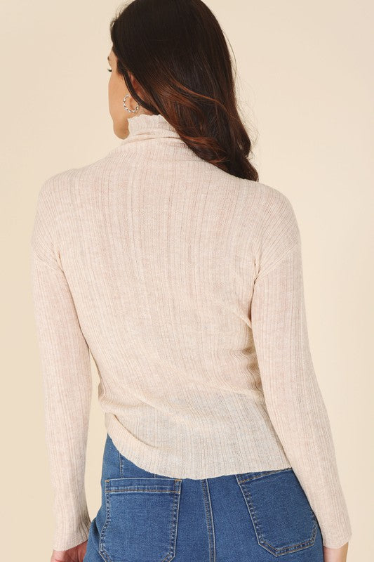 Mabel Mock Neck Sheer Sweater