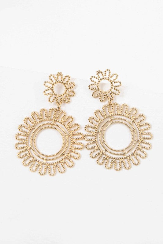 Ada Lace Flower Drop Earrings