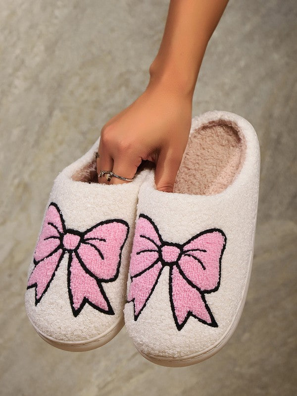 Pink Bow Slippers